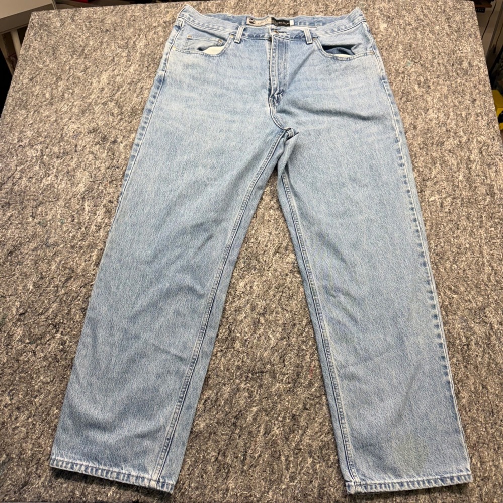 Levis SilverTab Loose Fit Light Wash Blue Denim Jeans Mens 38x32 Baggy 100Cotton